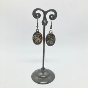 Earrings Copper Oval Vintage Watch Parts Gears Dark Academia Steampunk